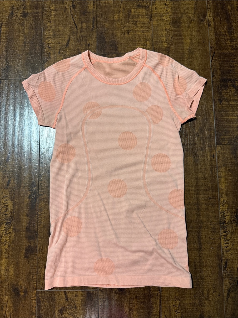 Lululemon Light Pink Polka Dot Short Sleeve Swiftly Tee